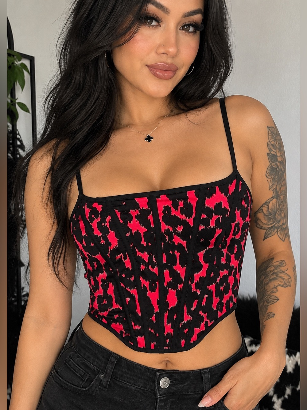 Savage X Fenty  Animal Print Corset Bodysuit NWT